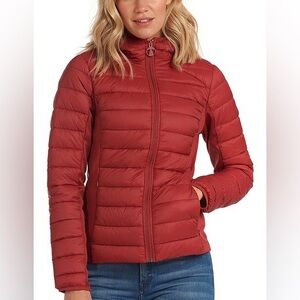 Barbour murrelet quilted puffer jacket red
